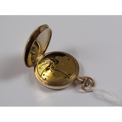 1440 - 19c 10ct GOLD CASED FOB WATCH - 46g TOTAL