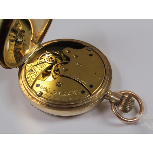 1440 - 19c 10ct GOLD CASED FOB WATCH - 46g TOTAL