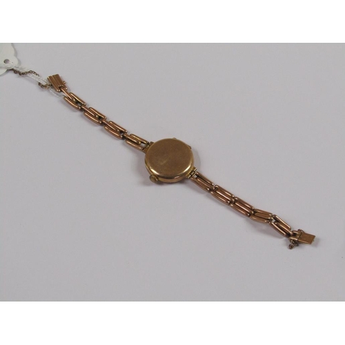 1441 - EARLY 20c LADIES GOLD METAL WATCH WITH STRAP