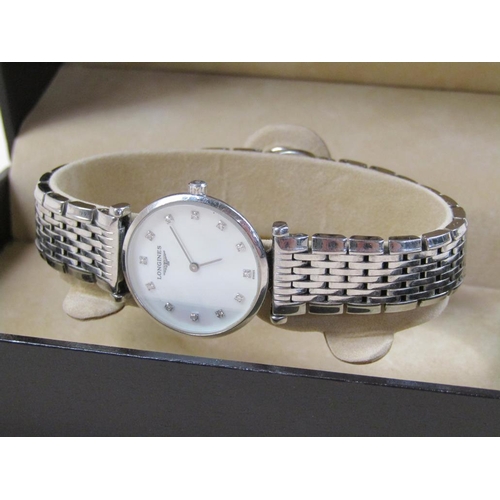 1445 - LONGINES GRAND CLASSIQUE LADIES WHITE METAL WATCH