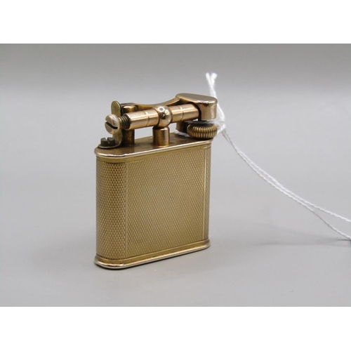 1450 - DUNHILL 9ct GOLD CASED POCKET LIGHTER , PATENT 390107