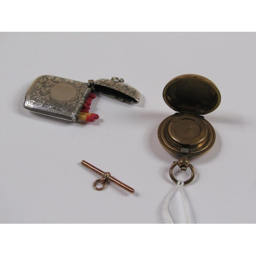 1455 - SILVER VESTA CASE TOGETHER WITH GOLD METAL SOVEREIGN CASE BY BENNISON