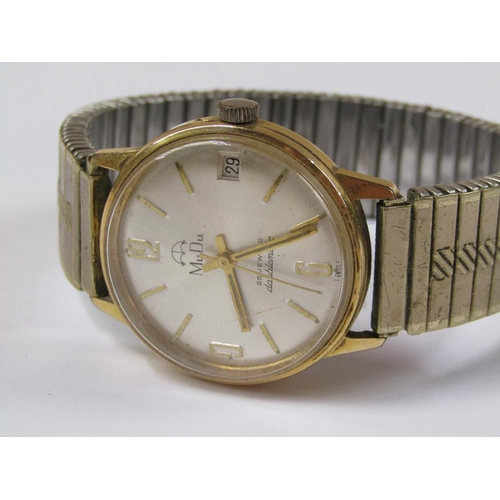 1490 - MUDU GILT METAL WATCH TOGETHER WITH LANEN WATCH