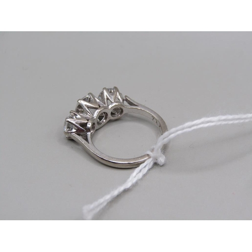 1508 - 18ct WHITE GOLD WHITE STONE SET RING SIZE L