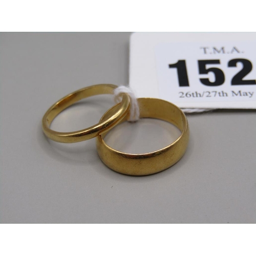 1520 - TWO 22ct GOLD RINGS 7.1g