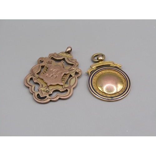 1547 - TWO 9CT GOLD PRESENTATION PENDANTS, 19g