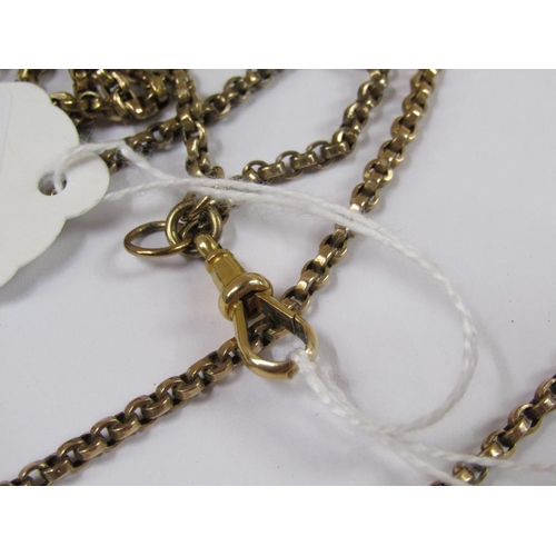 1551 - 9CT GOLD LONG GUARD CHAIN, 36g, 150CM L