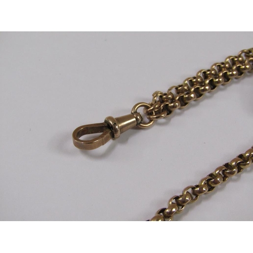 1553 - 9CT GOLD LONG GUARD CHAIN, 41g, 150CM L