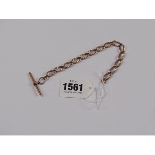 1561 - 9CT GOLD WATCH CHAIN, APPROX 18g, 21CM L