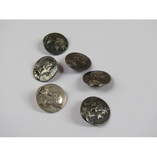 1567 - COLLECTION OF SIX SILVER BUTTONS