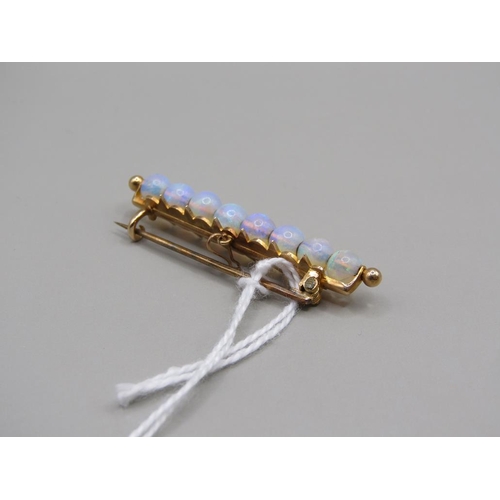 1577 - GOLD OPAL SET BAR BROOCH