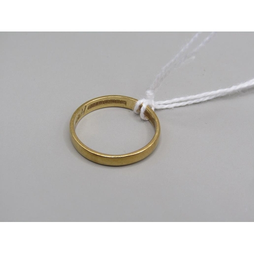 1591 - 18CT GOLD BAND, 2.6g SIZE O