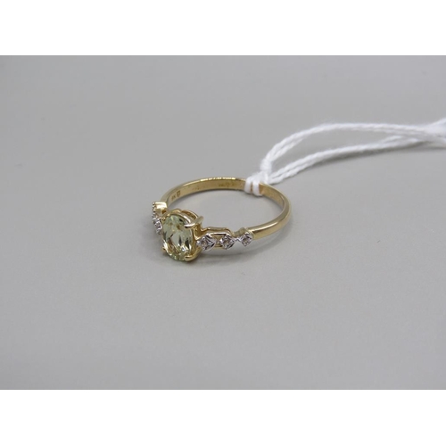 1594 - GOLD AND CSARITE RING SIZE N1/2