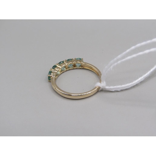 1595 - 9CT APARTITE FIVE STONE RING, SIZE Q