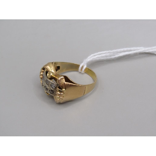 1609 - 18CT RETRO 1940'S DIAMOND SET RING, SIZE P