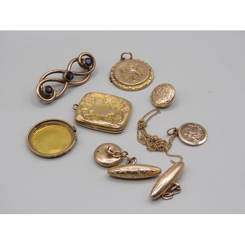 1618 - COLLECTION OF 9CT GOLD, APPROX 15g