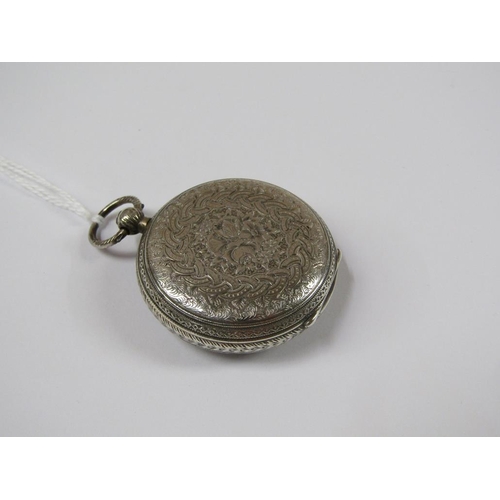 1623 - CHASED SILVER CASED POCKET WATCH