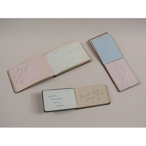 1640 - THREE AUTOGRAPH BOOKS WITH ENTRIES BY STARS OF THE EARLY 1930s WITH TWO POSTCARDS SIGNED MALCOLM CAM... 