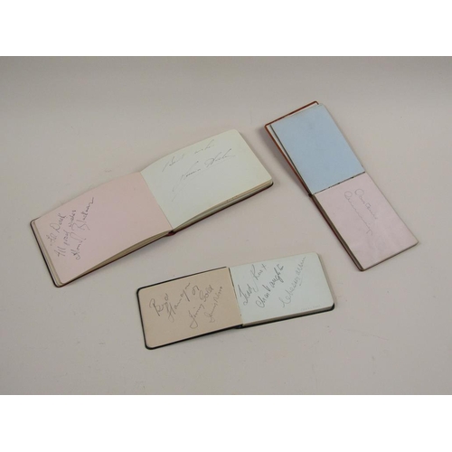 1640 - THREE AUTOGRAPH BOOKS WITH ENTRIES BY STARS OF THE EARLY 1930s WITH TWO POSTCARDS SIGNED MALCOLM CAM... 