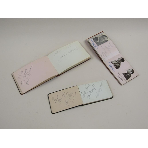 1640 - THREE AUTOGRAPH BOOKS WITH ENTRIES BY STARS OF THE EARLY 1930s WITH TWO POSTCARDS SIGNED MALCOLM CAM... 