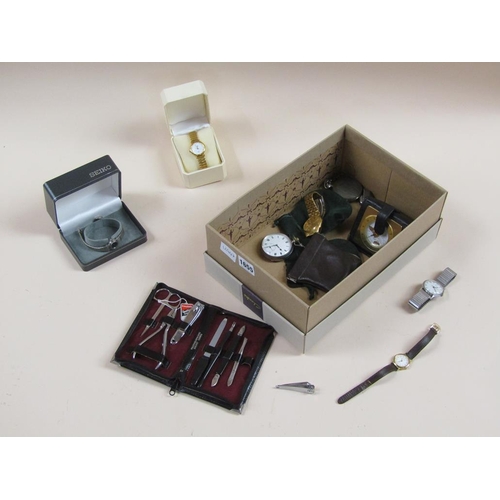 1655 - COLLECTION OF MISC. POCKET WATCHES AND WATCHES ETC