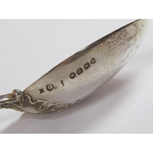 1664 - SMALL COLLECTION OF SILVER TEASPOONS TOGETHER WITH SILVER PLATE PRESERVE SPOON ETC.