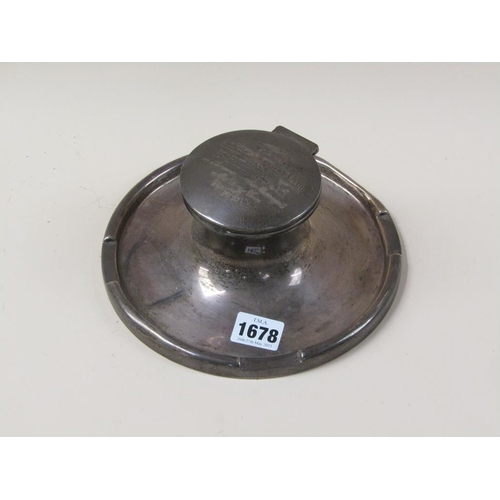 1678 - SILVER PRESENTATION SILVER BOTTLE INKWELL