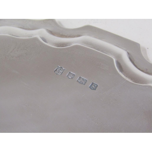 1687 - 19c SILVER SALVER ON THREE LEGS 13.5oz