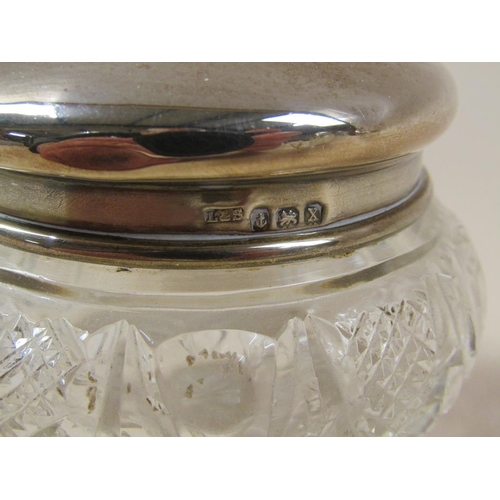 1701 - NINE COSMETIC AND PIN JARS, SILVER COVERS