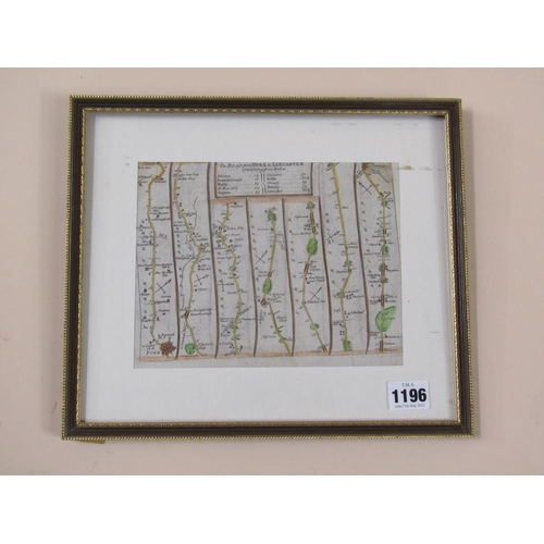 1196 - ANTIQUE MAPS - LINCOLNSHIRE AND YORKSHIRE, 16CM X 21CM