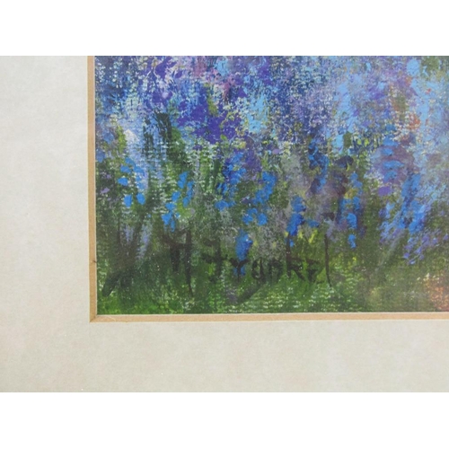 1199 - FRAMED PASTEL - WENDOVER WOODS AND BLUEBELLS 24CM X 34CM