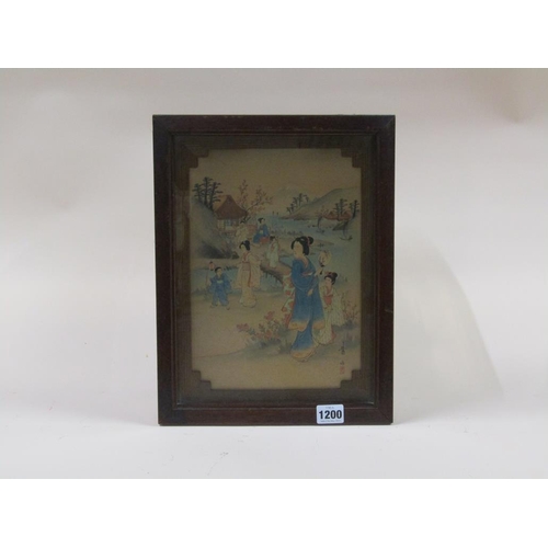 1200 - ANTIQUE ORIENTAL PRINT - GEISHA GIRLS, 30CM X 23CM