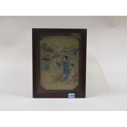 1200 - ANTIQUE ORIENTAL PRINT - GEISHA GIRLS, 30CM X 23CM