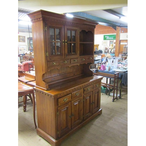 1949 - PINE FOUR DRAWER DRESSER WITH RACK, 143CM W