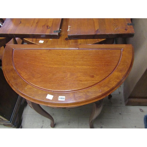 1950 - GEORGIAN STYLE MAHOGANY DEMI LUNE SIDE TABLE, 90CM W