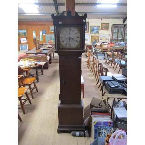 1232 - GEORGIAN OAK LONGCASE CLOCK, 200CM H