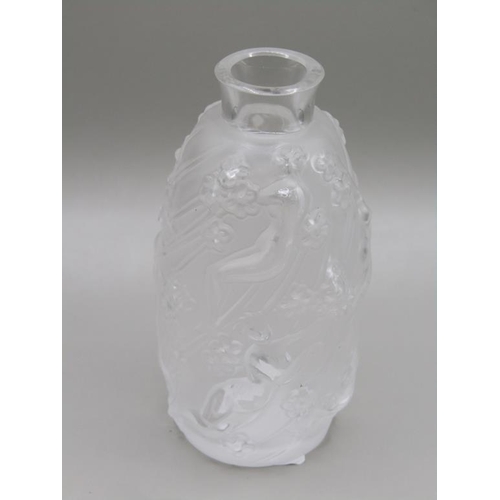 1438A - LALIQUE FRANCE SCENT BOTTLE 9.5cms H