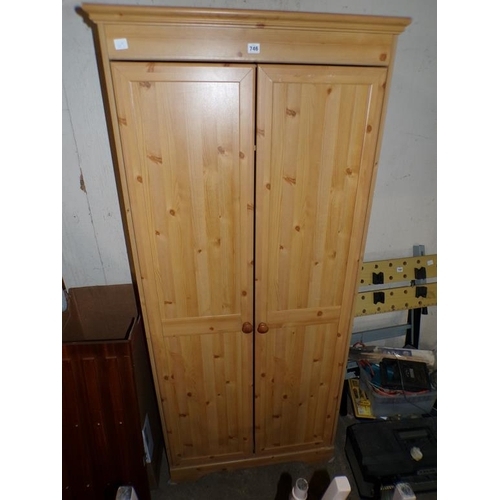 746 - MODERN PINE WARDROBE