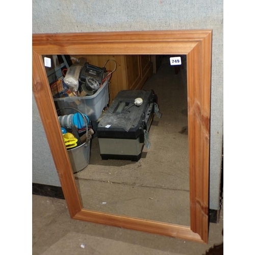 749 - PINE FRAMED MIRROR