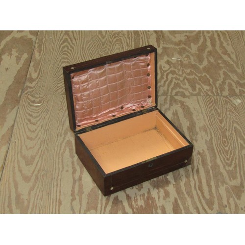 57A - MAHOGANY VENEERED BOX WITH MOTHER OF PEARL INLAY