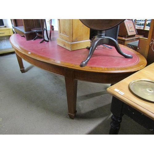 562 - LARGE LEATHER TOP TABLE