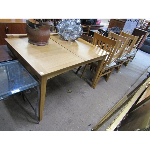 589 - OAK TABLE AND SIX CHAIRS