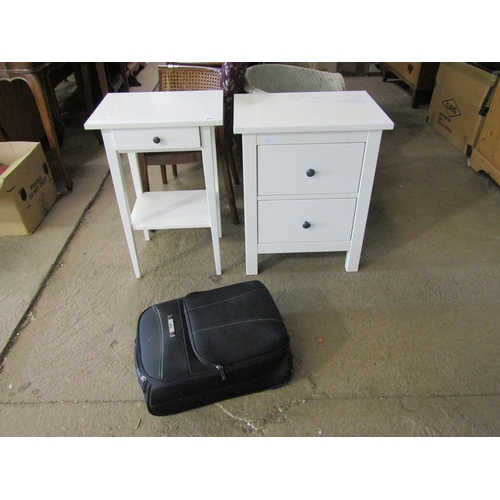 684 - BEDSIDE CHEST, BEDSIDE TABLE, SUITCASE