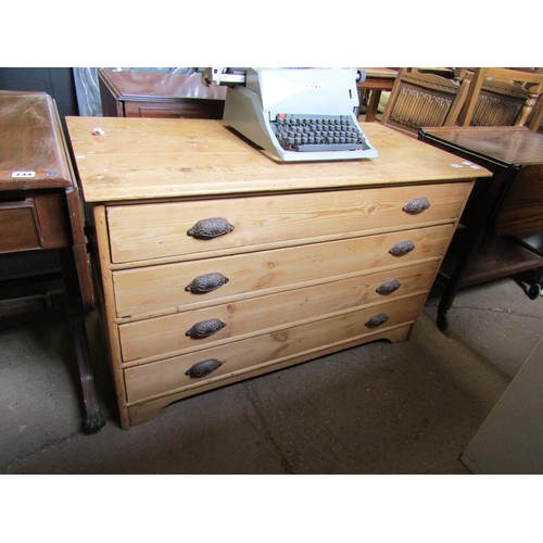 732 - VICTORIAN PINE FOUR DRAWER CHEST