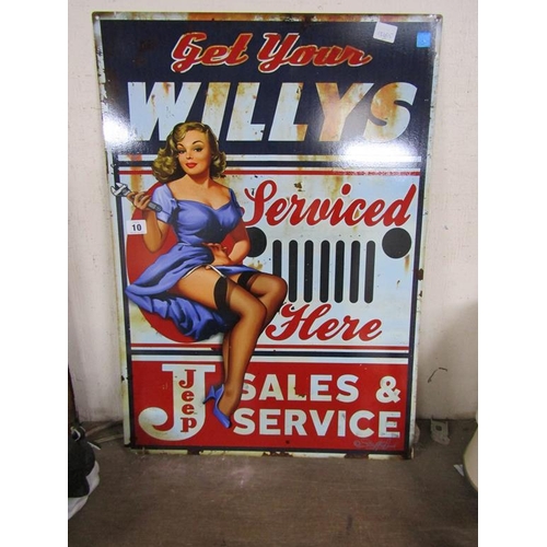 10 - REPRODUCTION METAL ADVERTISING SIGN