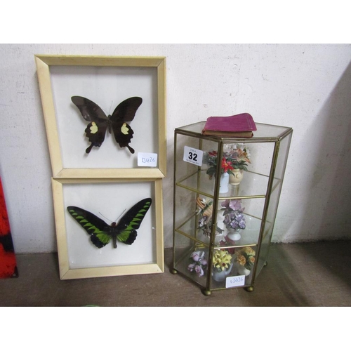 32 - FRANKLIN MINT POSIES AND TAXIDERMY BUTTERFLIES