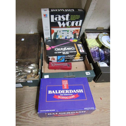 136 - BOX OF GAMES AND DOMINOS