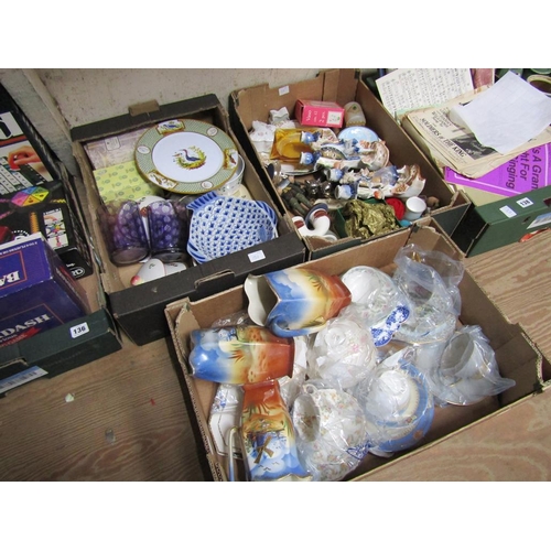 137 - THREE BOXES OF MIXED CHINA AND GLASS