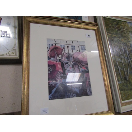 160 - COLLECTION OF FRAMED PRINTS, VOGUE ETC.