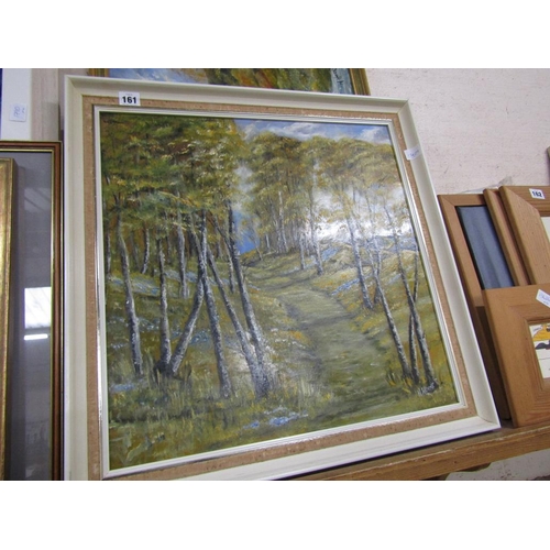 161 - TWO FRAMED OILS, LAKE SCENE AND WOODLAND